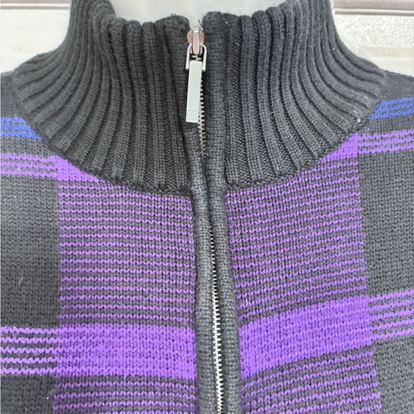 Ralph Lauren Cotton Plaid Zip up Turtleneck Sweater Sz XL - Picture 2 of 8